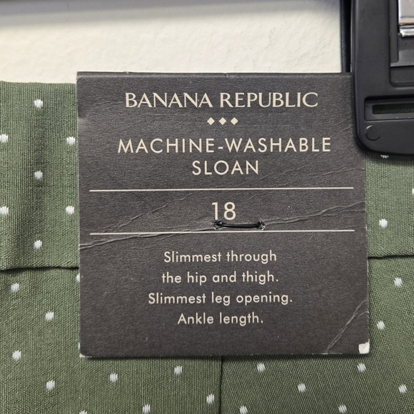 Banana Republic polka dot Sloan Slim Pant Green white 18 - Picture 8 of 10